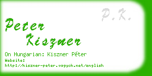 peter kiszner business card